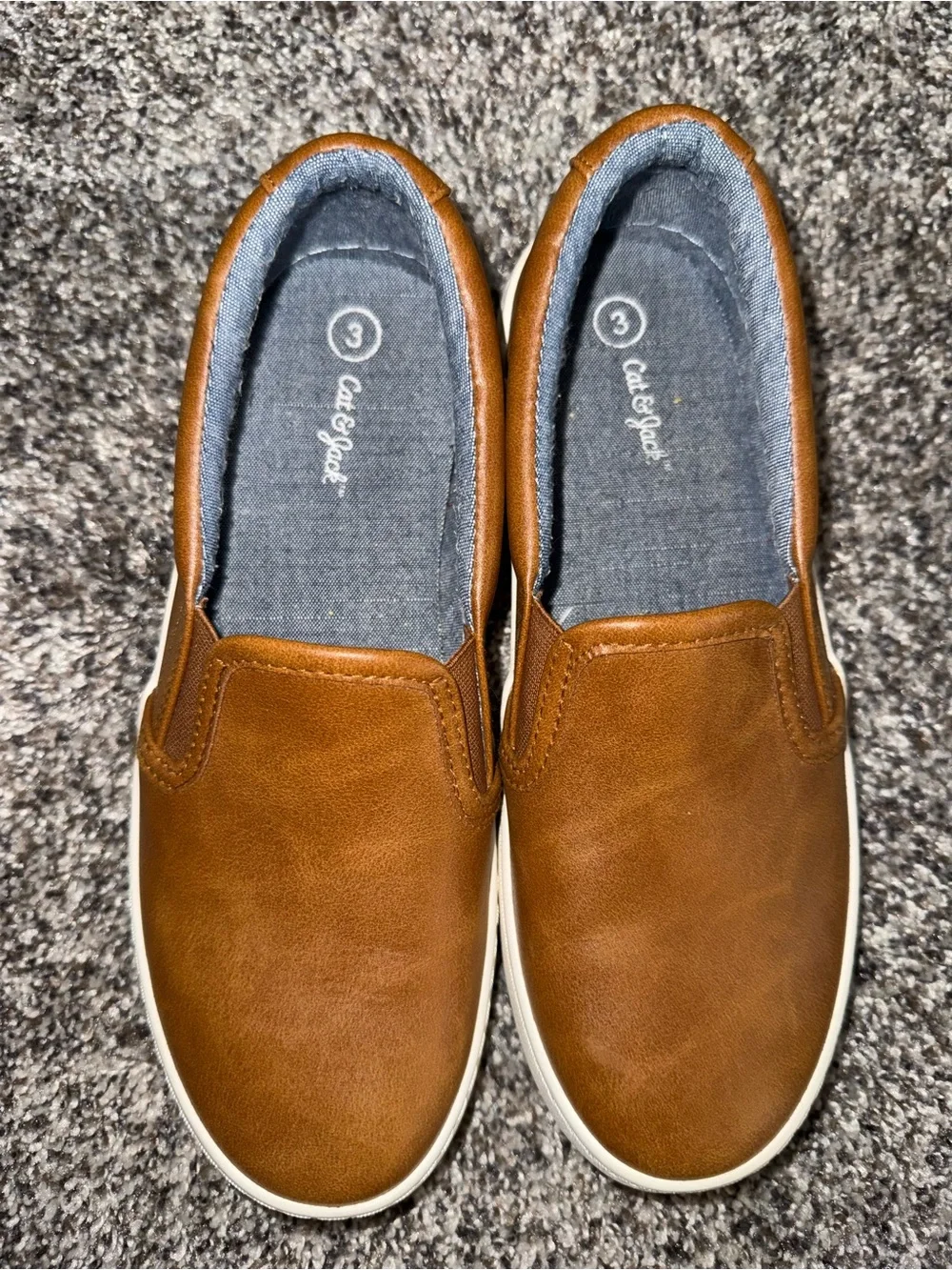 Cat & Jack Toddler Slip-On Dress Shoes - Brown with White Sole